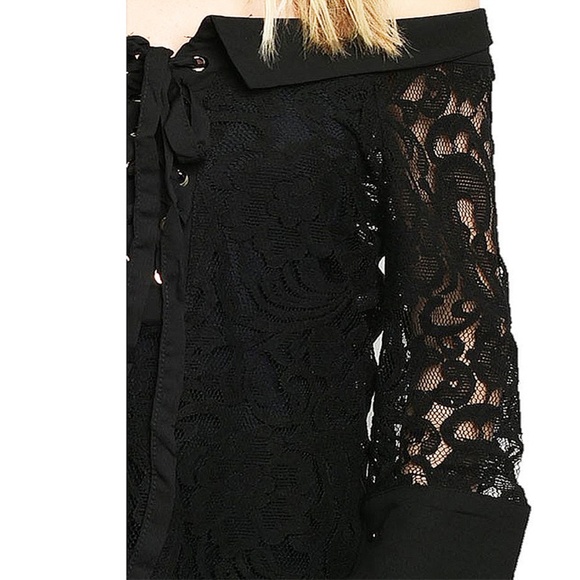 Black Victorian Gothic Steampunk Off Shoulder Top - Picture 4 of 8